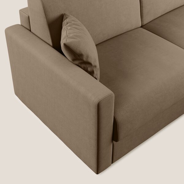 Chris Divano letto angolare con penisola in microfibra smacchiabile T1