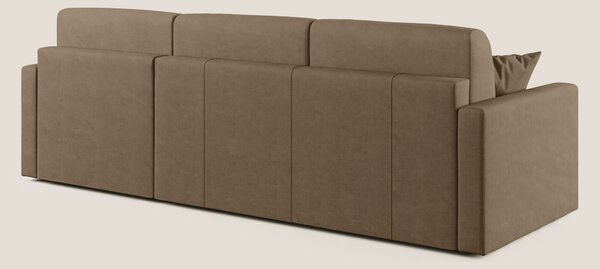 Chris Divano letto angolare con penisola in microfibra smacchiabile T1