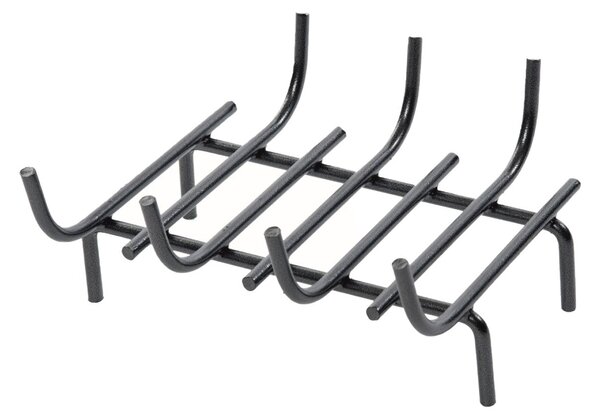 Brucialegna Braciere 7 Barre 35x30 cm in Ferro Verniciato Grigio Martellato