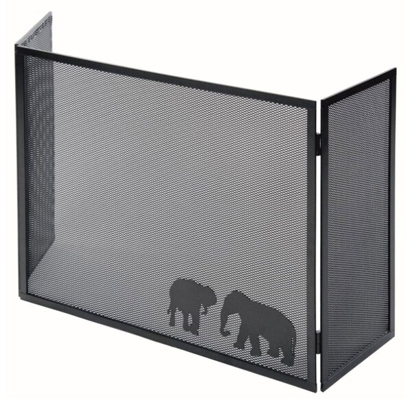 Parascintille con Antine 100x50 cm Decorazione Elefante in Ferro Verniciato Grigio Martellato