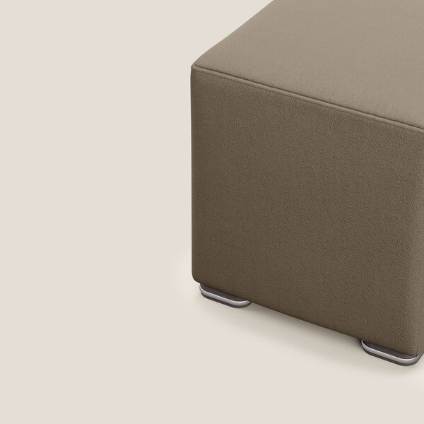 Cube pouf in microfibra smacchiabile T11 marrone