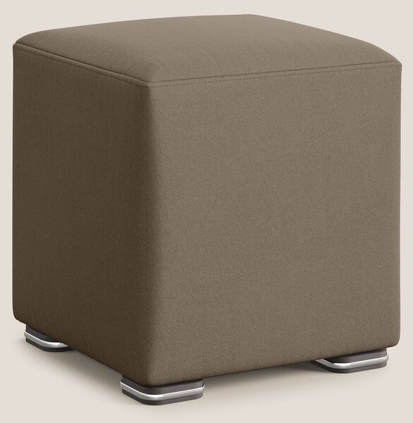 Cube pouf in microfibra smacchiabile T11 marrone