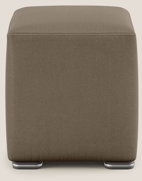 Cube pouf in microfibra smacchiabile T11 marrone