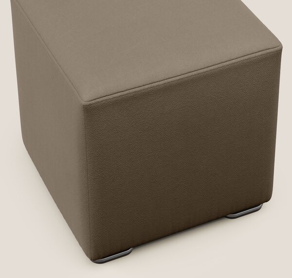 Cube pouf in microfibra smacchiabile T11 marrone