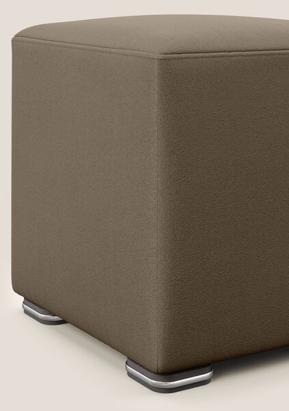 Cube pouf in microfibra smacchiabile T11 marrone