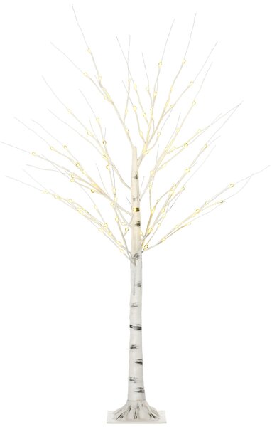 Albero di Natale Artificiale 150 cm 12 Rami con Luci LED 3000K per Interni ed Esterni al Coperto Bianco