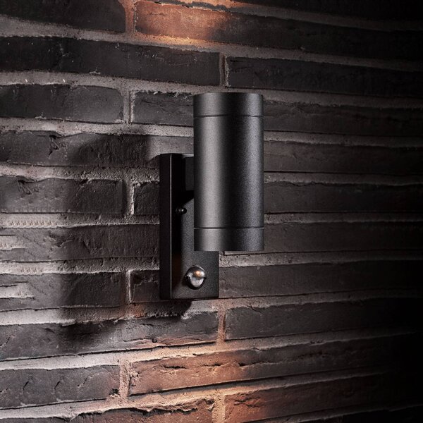 Nordlux Applique da esterni Tin Maxi Double sensore, nero TIN Sensor, Nero, Alluminio, Moderno