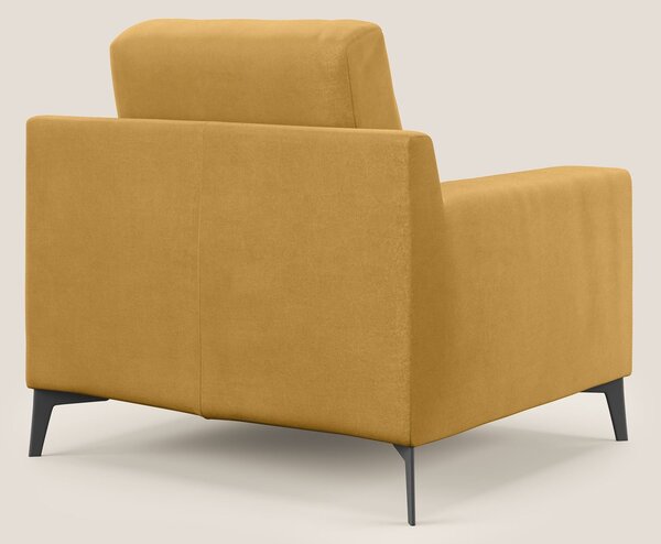 Prestige poltroncina moderna in microfibra smacchiabile T11 giallo