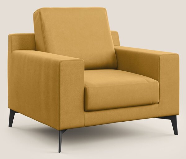 Prestige poltroncina moderna in microfibra smacchiabile T11 giallo