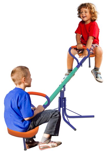Outsunny Altalena a Bilico per Bambini 3-8 Anni con Rotazione a 360°, in Acciaio e PP, 192x60x60 cm|Aosom