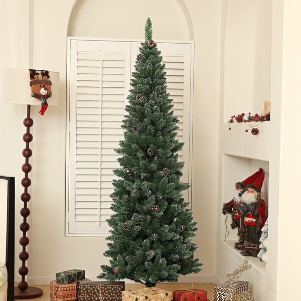 Albero di Natale Artificiale 180 cm 618 Rami con Pigne Verde