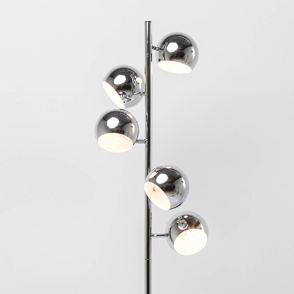 KARE Lampada da terra Calotta, Cromo / Argento, Soggiorno / Sala da pranzo, Metallo, Moderno, Lampada da terra