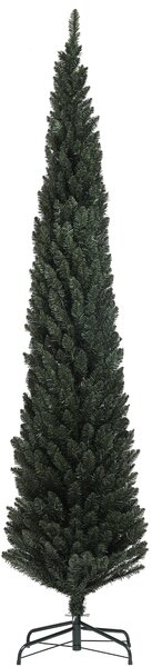 Albero di Natale Artificiale 225 cm 538 Rami Slim Salvaspazio Verde