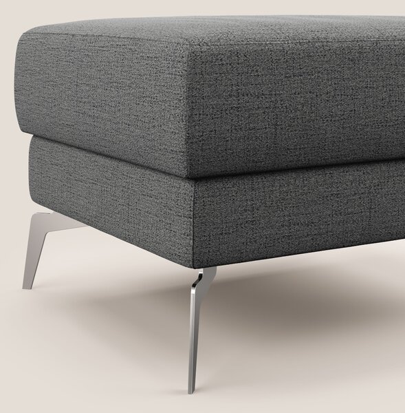 Star Pouf con piedini alti in tessuto impermeabile fiammato T03 grigio