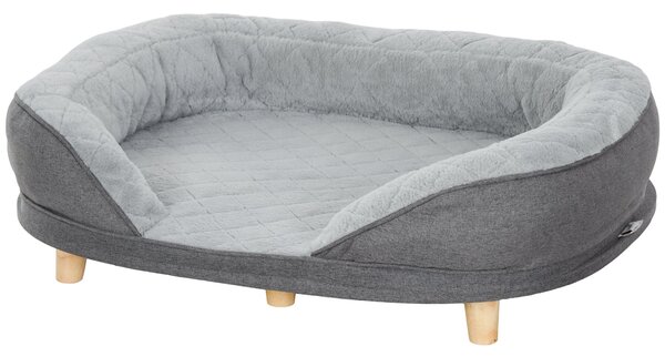 Cuccia Divano per Cani Taglia Media Grande fino 25kg 90x78x25cm Sfoderabile Grigio