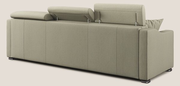 Amber divano letto angolare in tessuto smacchiabile T05 panna