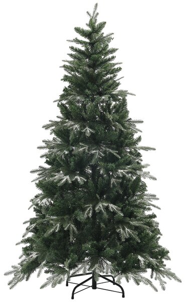 Albero di Natale Artificiale Innevato 180 cm 850 Rami Apertura a Cerniera Verde