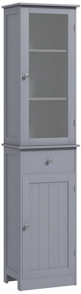 Mobile a Colonna da Bagno 40x27x171,5cm in MDF Grigio