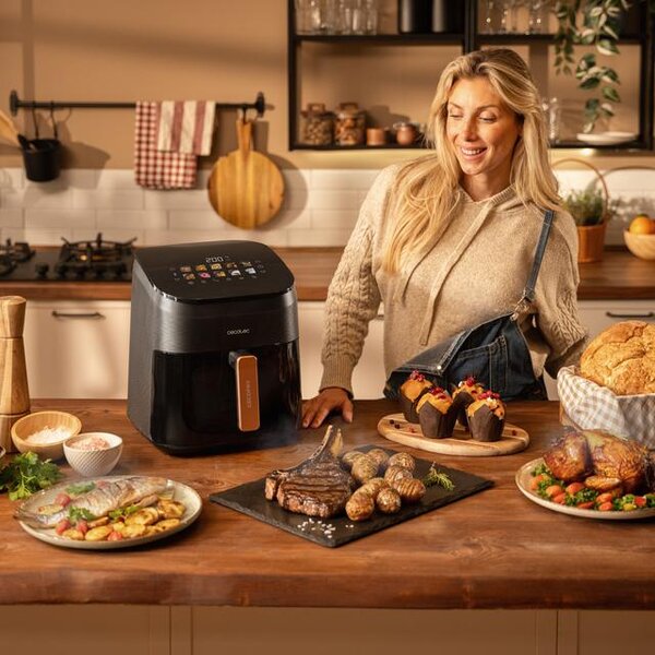 Cecotec Friggitrice ad Aria Capacit 6.5 Litri Potenza 2200 Watt Touch colore Nero - A01_EU01_101135 Cecofry&Grill Smokin' 6500