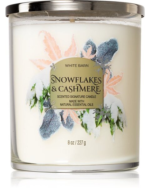 Bath & Body Works Snowflakes & Cashmere candela profumata 227 g