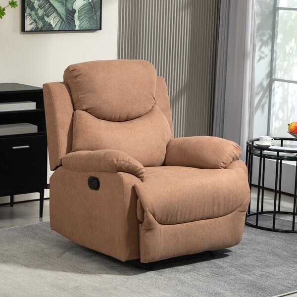 Poltrona Relax Reclinazione Manuale con Poggiapiedi 93x88x102 cm Marrone Scuro