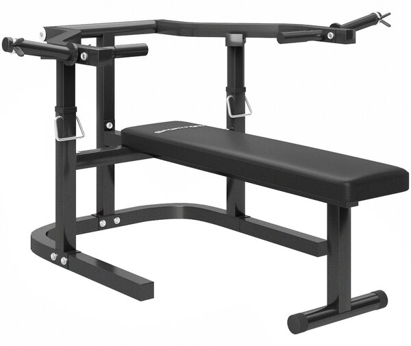 Panca per Pettorali ad Altezza Regolabile 150x150x60-85 cm in Acciaio Nero