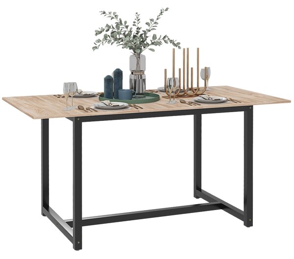 Tavolo da Pranzo Allungabile per 4-6 Persone Stile Industriale 120-160x80x75,5cm