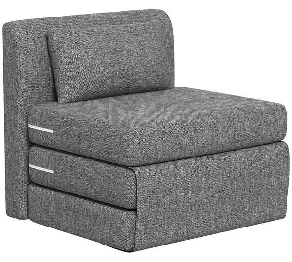 Poltrona Letto Singolo da Terra Salvaspazio 80x75x74 cm in Tessuto Grigio