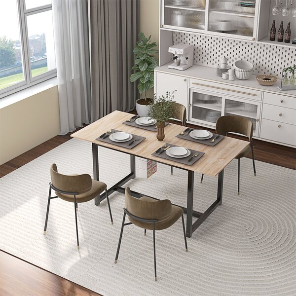 Tavolo da Pranzo Allungabile per 4-6 Persone Stile Industriale 120-160x80x75,5cm