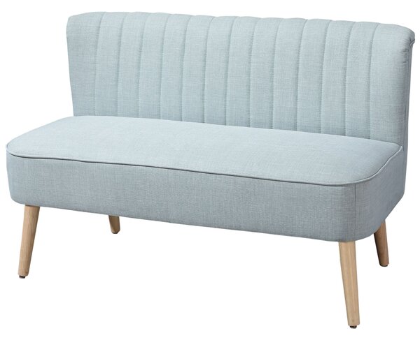 Divano 2 Posti 117x56.5x77 cm in Tessuto con Gambe in Legno Verde Chiaro