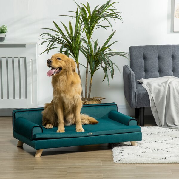 Cuccia Divano per Cani Grandi Sfoderabile e Lavabile 100x62x32 cm Verde