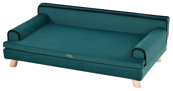 Cuccia Divano per Cani Grandi Sfoderabile e Lavabile 100x62x32 cm Verde