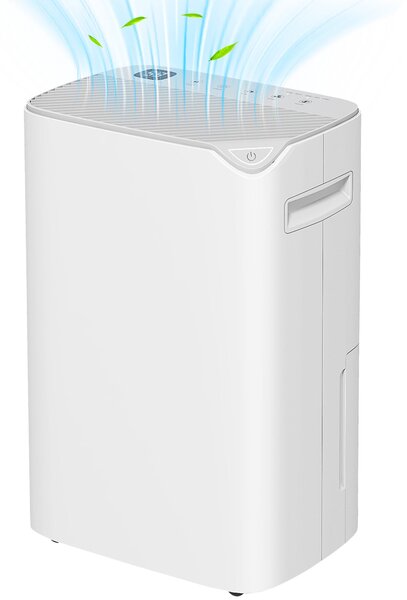 Deumidificatore Portatile Serbatoio 2,5L 32x23x49 cm Bianco