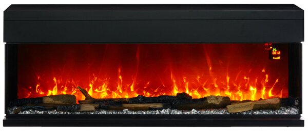 Camino Elettrico da Parete e da Incasso 1800W con Fiamme Colorate LED Nero
