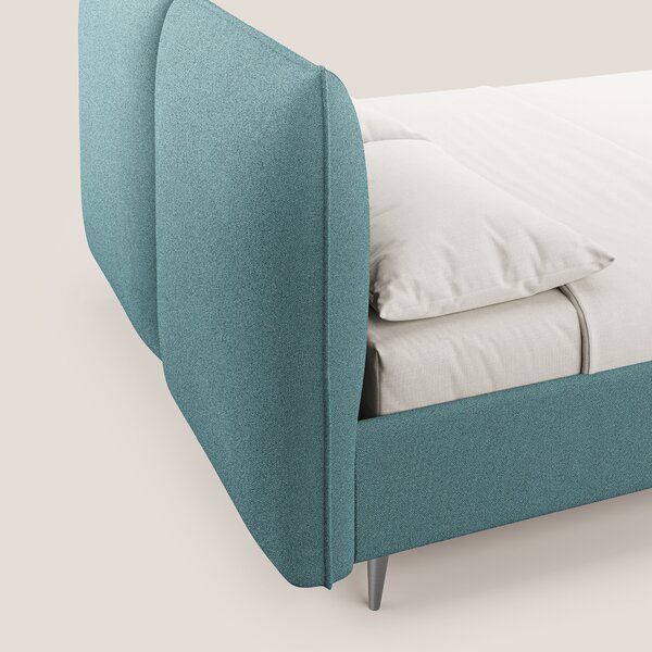 Adone letto imbottito contenitore a doppia pannellatura in bouclet imp