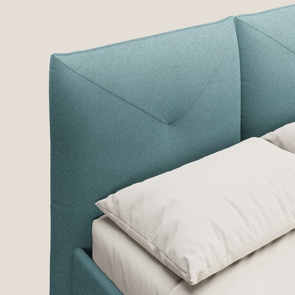 Adone letto imbottito contenitore a doppia pannellatura in bouclet imp