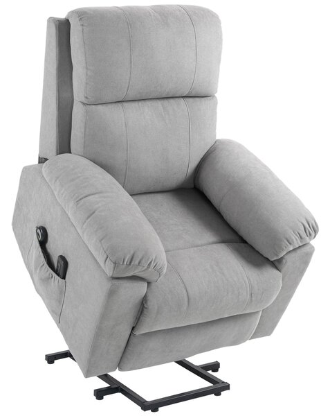 Poltrona Alzapersona Reclinabile a 135° con 8 Punti Massaggianti e Poggiapiedi 89x99x103 cm Grigio Chiaro