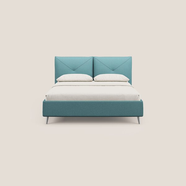 Adone letto imbottito contenitore a doppia pannellatura in bouclet imp