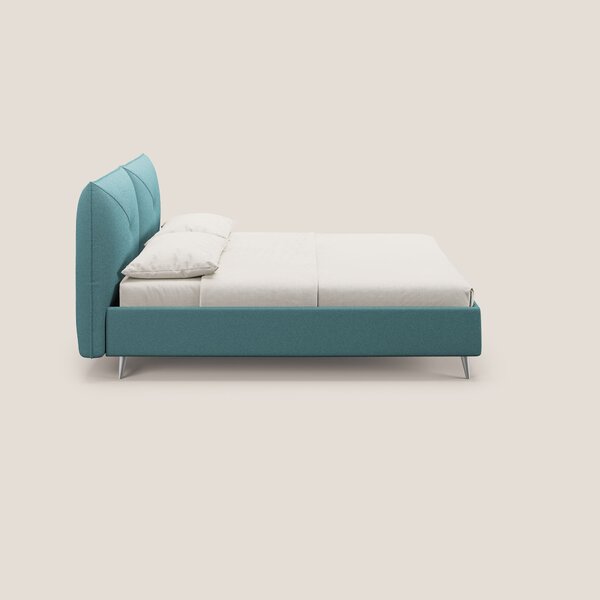 Adone letto imbottito contenitore a doppia pannellatura in bouclet imp