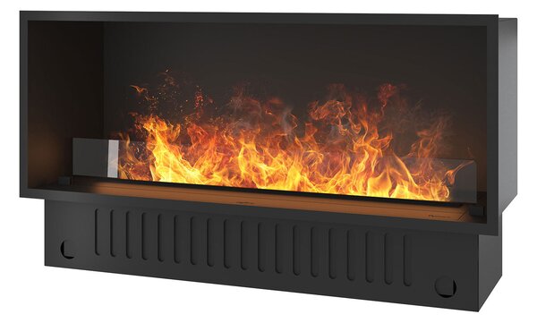Camino a Vapore Elettrico da Incasso 120x45(64,8)x40 cm Invapo con LED RGB Nero