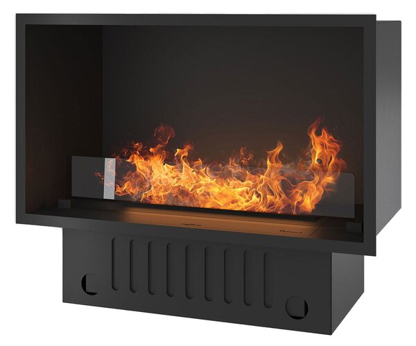 Camino a Vapore Elettrico da Incasso 80x45(64,8)x40 cm Invapo con LED RGB Nero