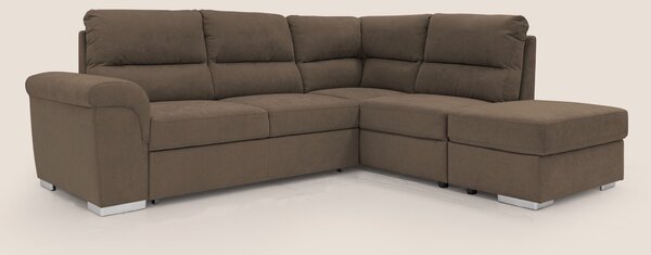 Minerva divano angolare con estraibile a cassettone e pouf contenitore