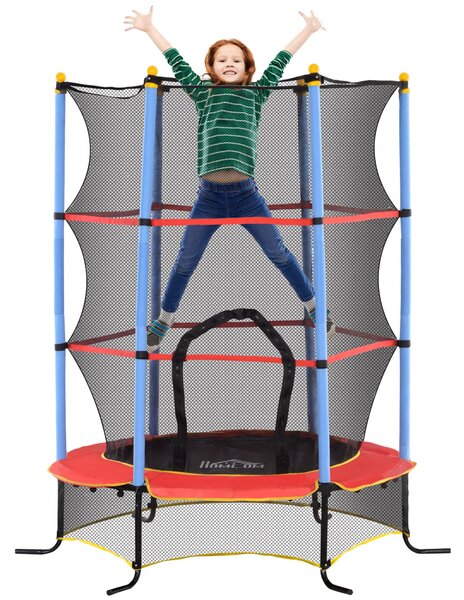 Trampolino Elastico per Bambini da 3 Anni Ø175 cm con Rete di Protezione Multicolore