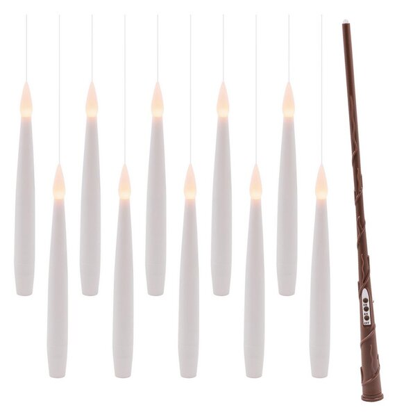 10 Candele magiche Led fluttuanti con bacchetta magica Bianco Caldo a batteria Wisdom