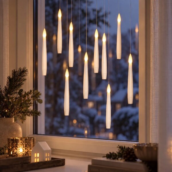10 Candele magiche Led fluttuanti con bacchetta magica Bianco Caldo a batteria Wisdom