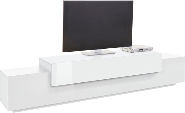 Mobile Tv 3 Ante a Ribalta 240x45x51,5 cm Coro Bianco Lucido/Bianco