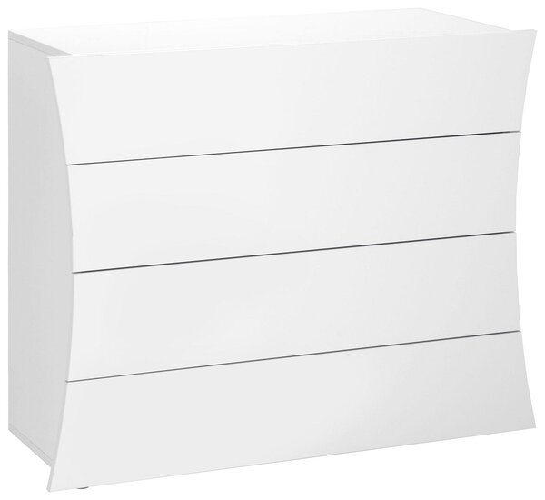 Comò 4 Cassetti 98x40x81,5 cm Arco Bianco Lucido