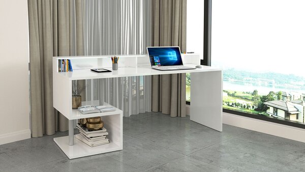 Scrivania a Giorno 180x60x92,5 cm Esse Bianco Lucido