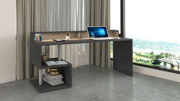 Scrivania a Giorno 180x60x92,5 cm Esse Report Grigio