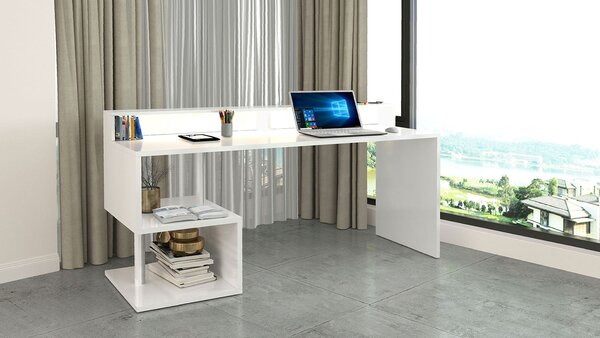 Scrivania a Giorno 180x60x92,5 cm Esse Bianco Lucido